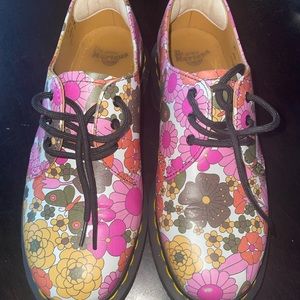 Dr Martens 1461 Wanderlust Backhand Pink Flowers Floral Rare Shoes Uk 5 Eu 38